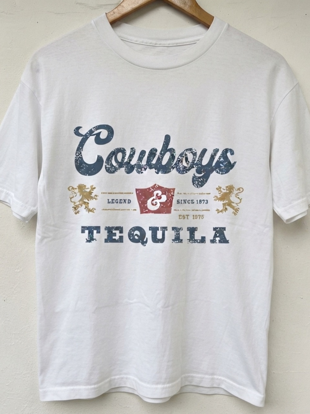 Gildan White 'Cowboys Tequila' Graphic Tee